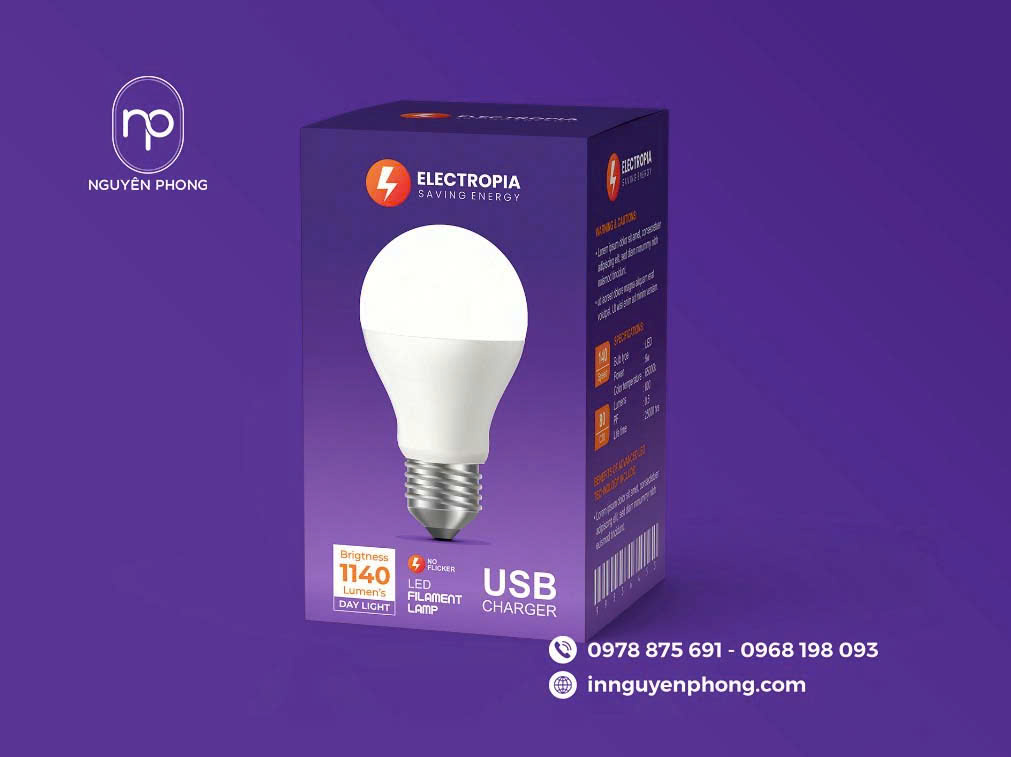 Bao bì hộp đựng bóng đèn bền đẹp