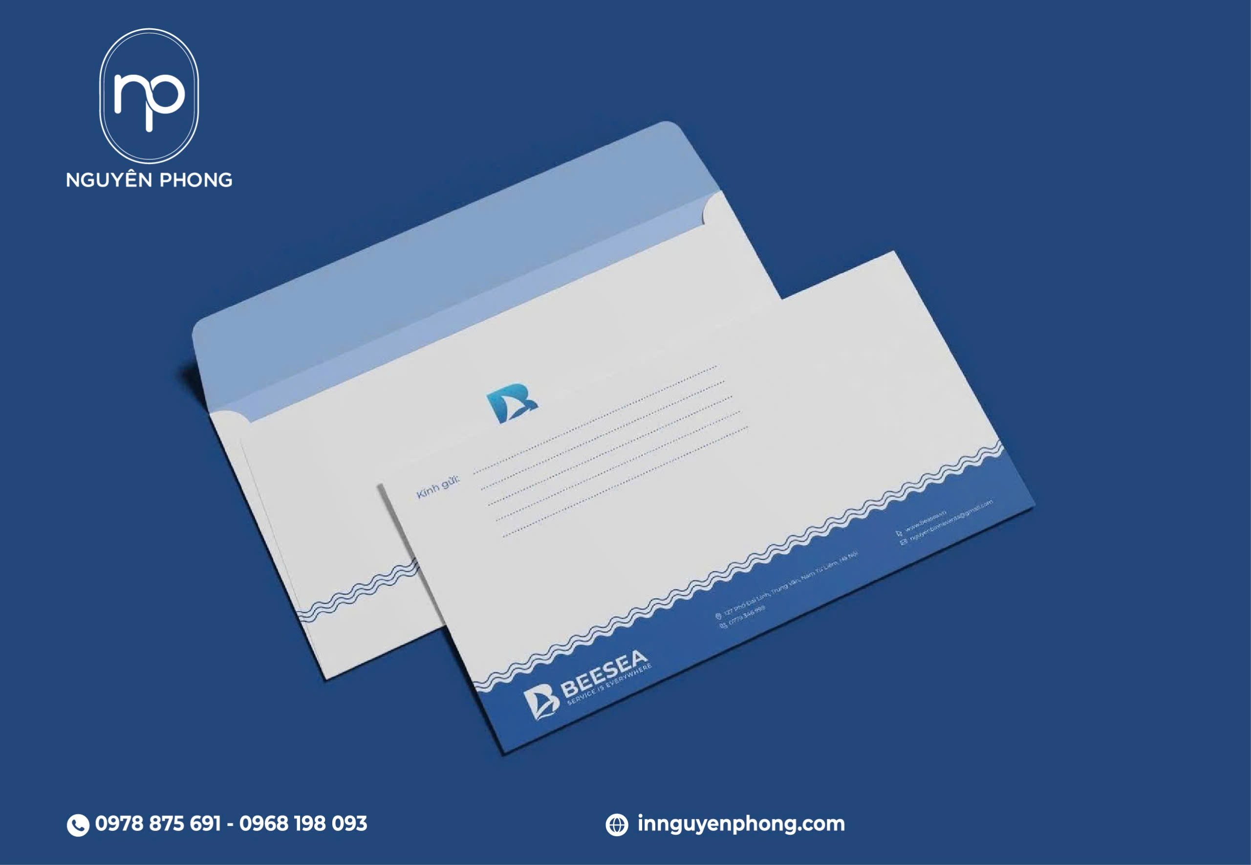 In phong bì nổi bật giúp giúp khách hàng liên hệ với doanh nghiệp