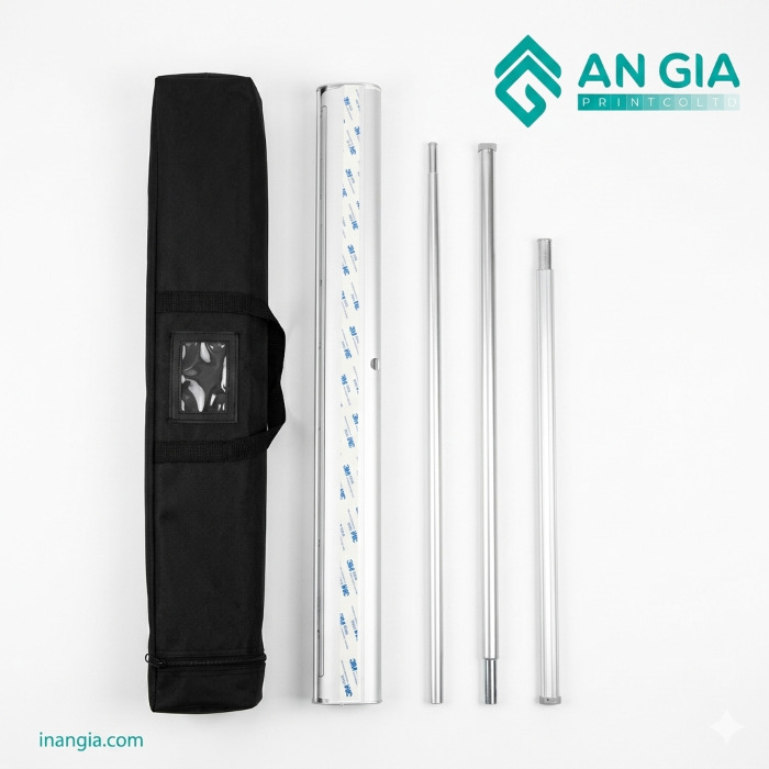 Bộ khung standee cuốn nhôm kèm túi đựng màu đen của An Gia Print