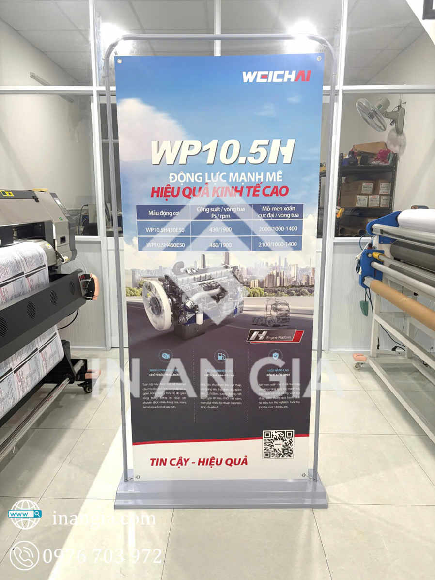 Standee kiểu cửa sắt 80x180cm Khung sắt lắp ráp linh hoạt