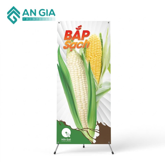 Sản phẩm Standee X cường lực chính hãng tại xưởng In An Gia