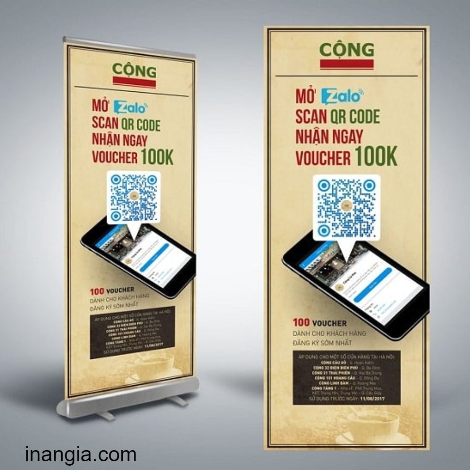 Nơi cung cấp banner cuốn nhôm giá rẻ HCM 